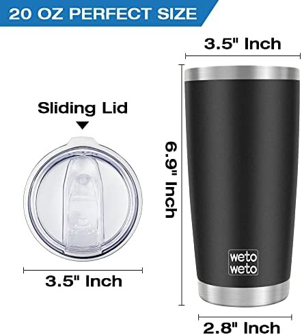 Black 20oz Powder Coated Coffee Tumbler — photo 3