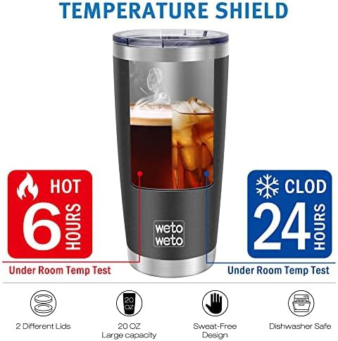 Black 20oz Powder Coated Coffee Tumbler — photo 5