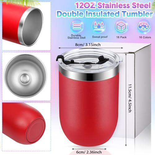 Bulk Pack of Sixteen Colorful Stemless Wine Tumblers — photo 2