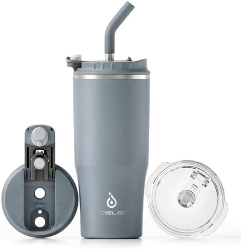 Ultimate Gray Travel Tumbler with Straw Lid