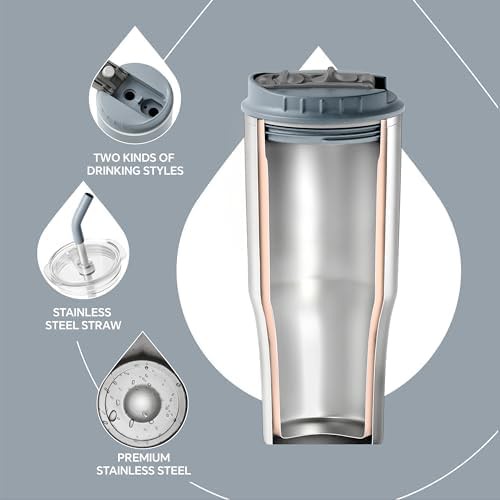 Ultimate Gray Travel Tumbler with Straw Lid — photo 3