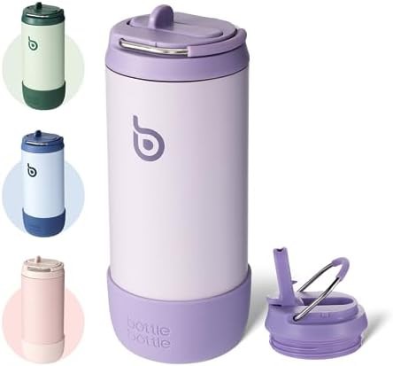 Purple kids stainless steel water bottle 12oz