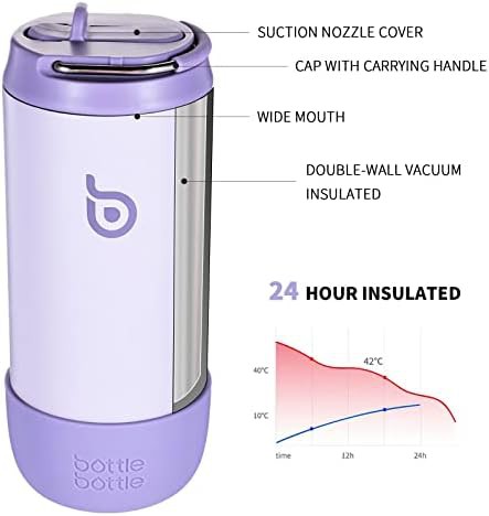 Purple kids stainless steel water bottle 12oz — photo 3