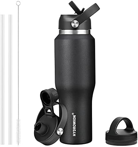 Black 32 oz stainless steel water flask