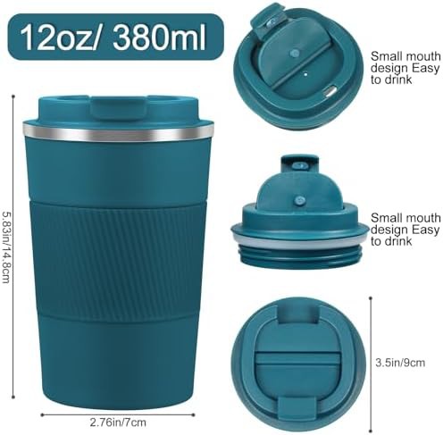 Multicolor 12 oz travel coffee mug with lid — photo 3