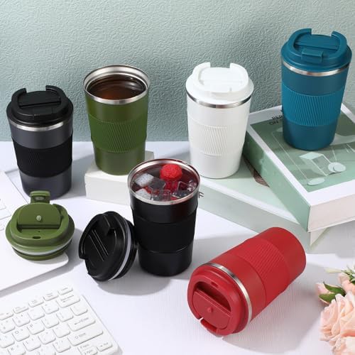 Multicolor 12 oz travel coffee mug with lid — photo 5