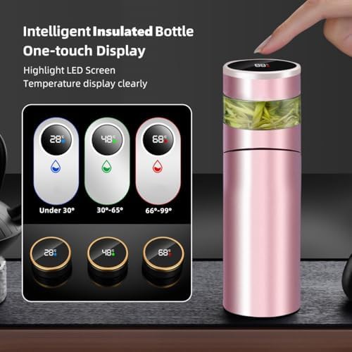 Pink travel mug with LED temperature display — photo 3