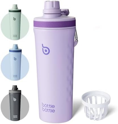 Purple stainless steel shaker bottle 26oz