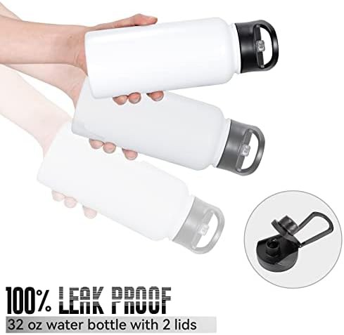 White stainless steel sports bottle 32 oz — photo 5