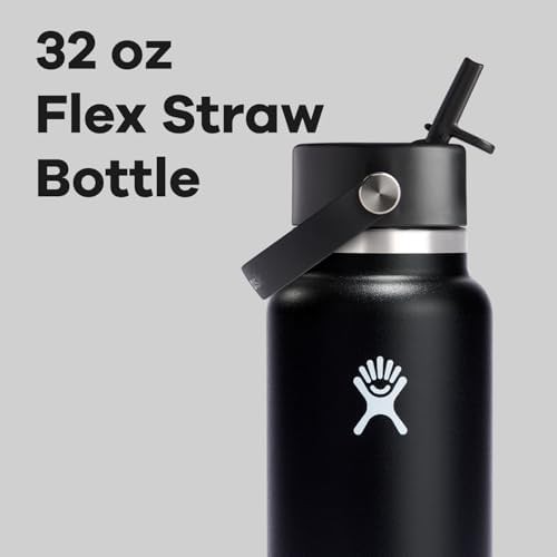 Black Wide Mouth Straw Lid Bottle 32 oz — photo 3