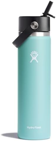 Dew blue wide mouth flex straw bottle 24 oz