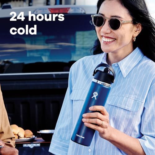 Dew blue wide mouth flex straw bottle 24 oz — photo 3