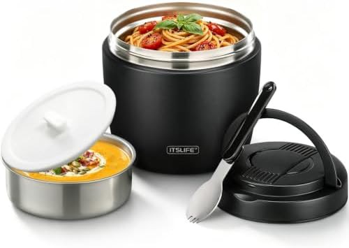 Black 32oz Vacuum Insulated Food Container