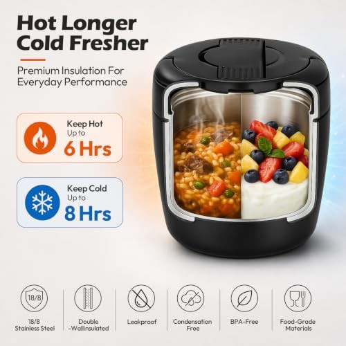 Black 32oz Vacuum Insulated Food Container — photo 4
