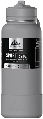 Grey 32oz Sport Bottle with Straw Lid