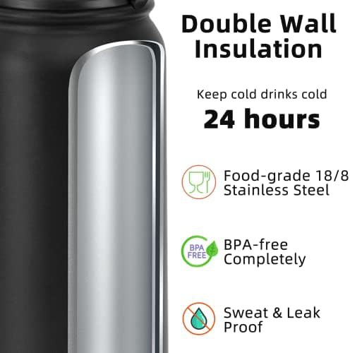 Black Kids Stainless Steel Straw Bottle — photo 3