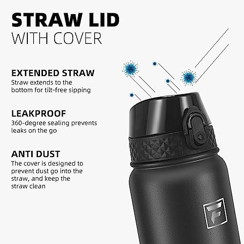 Black Kids Stainless Steel Straw Bottle — photo 4
