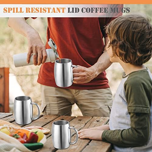 Silver Stainless Steel Coffee Mug with Handle — photo 5