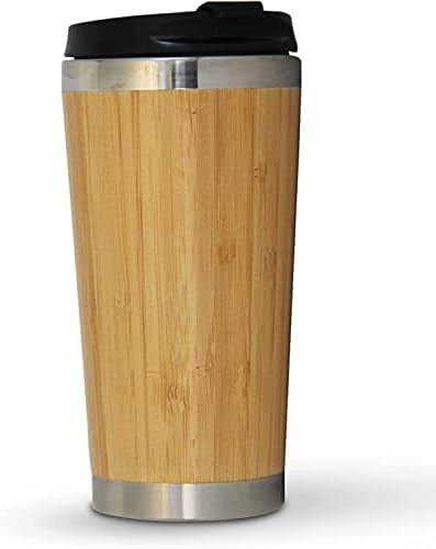 Bamboo and stainless steel travel drinking cup