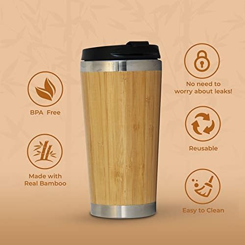 Bamboo and stainless steel travel drinking cup — photo 3