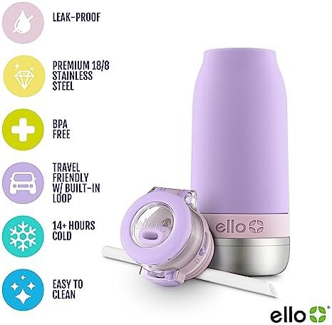 Lilac and cashmere kids straw bottle 14 oz — photo 3