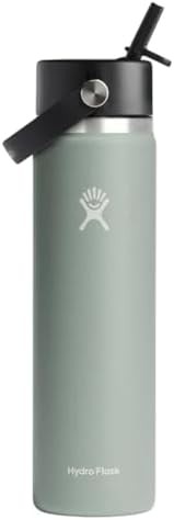 Agave Green Wide Mouth Straw Bottle 24 oz