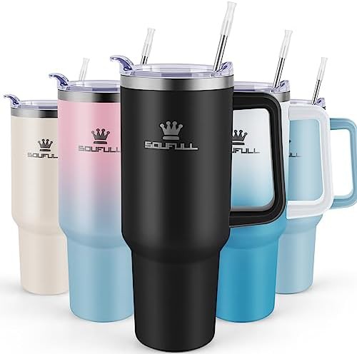 Black 40 oz stainless travel tumbler