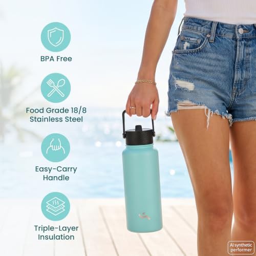 Konokyo 18 oz insulated stainless steel bottle with straw lid — photo 5