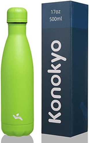 Konokyo 17 oz insulated stainless steel bottle in green