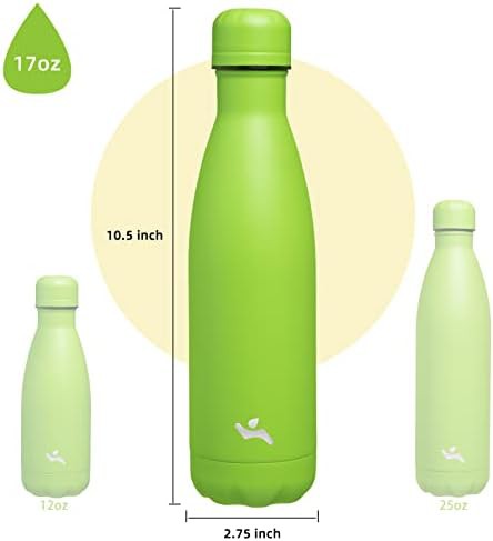 Konokyo 17 oz insulated stainless steel bottle in green — photo 3