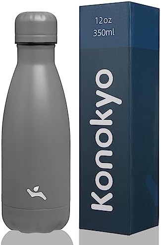 Konokyo 12 oz insulated stainless steel bottle in gray