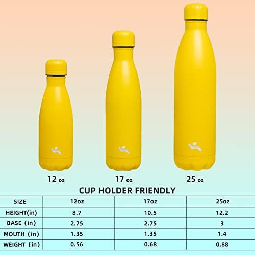 Konokyo 17 oz insulated stainless steel bottle in yellow — photo 4