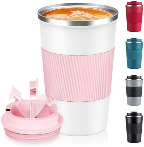 Reusable vacuum insulated coffee cup 12 oz