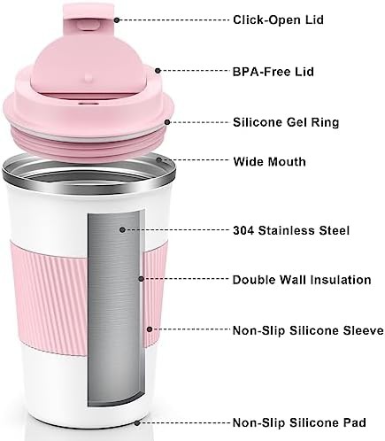 Reusable vacuum insulated coffee cup 12 oz — photo 3