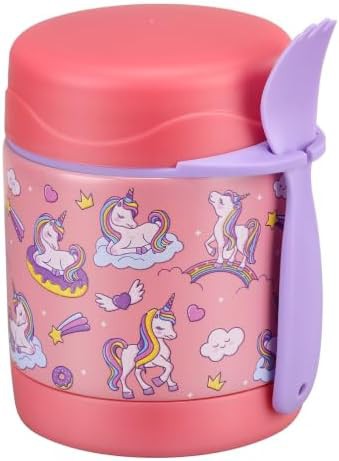 Pink cute horse stainless soup thermo