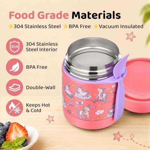 Pink cute horse stainless soup thermo — photo 3
