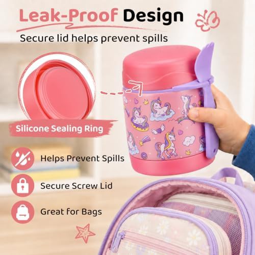 Pink cute horse stainless soup thermo — photo 4