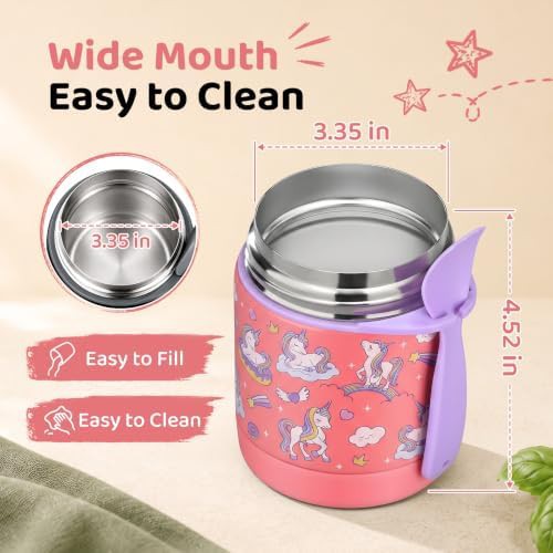 Pink cute horse stainless soup thermo — photo 5