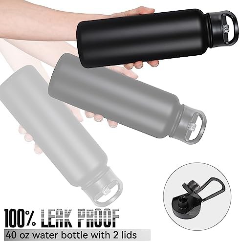 Black vacuum insulated sports flask 40 oz — photo 5