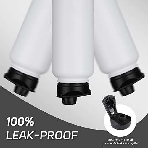 White insulated sports water bottle 32 oz — photo 5