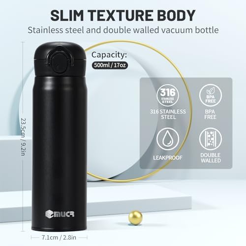 Black Flip Lid Stainless Steel Travel Mug — photo 3