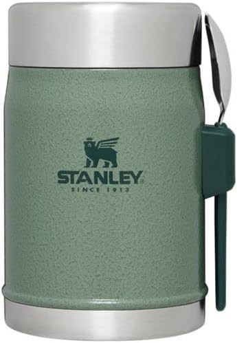 Hammertone green food jar and spork 14 oz