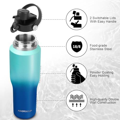 Leakproof metal water bottle with straw — photo 5