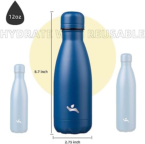 Konokyo 12 oz insulated stainless steel bottle in blue — photo 3