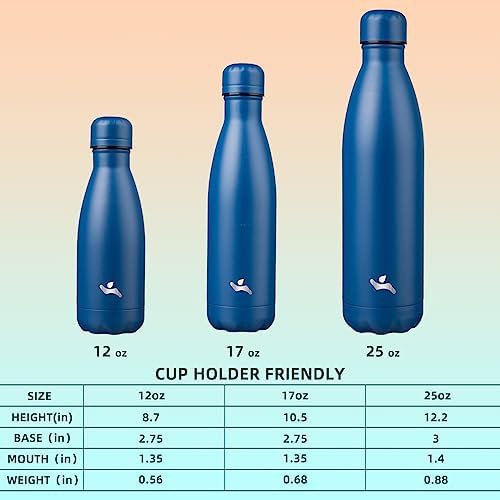 Konokyo 12 oz insulated stainless steel bottle in blue — photo 4