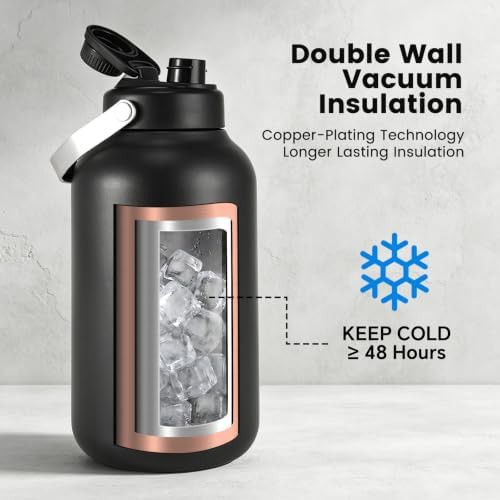 Black wide mouth insulated gallon jug — photo 3