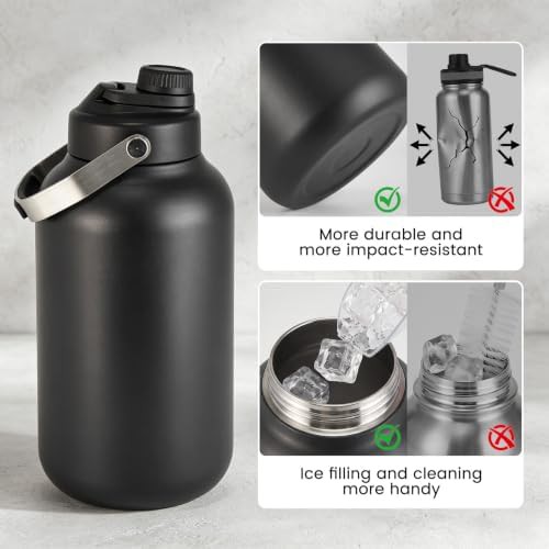 Black wide mouth insulated gallon jug — photo 4