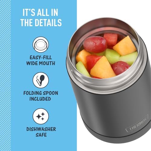 Matte charcoal Funtainer food jar 16oz — photo 4