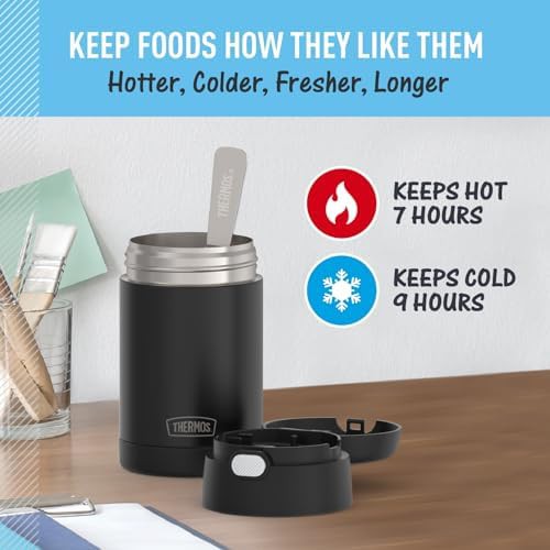 Matte charcoal Funtainer food jar 16oz — photo 5