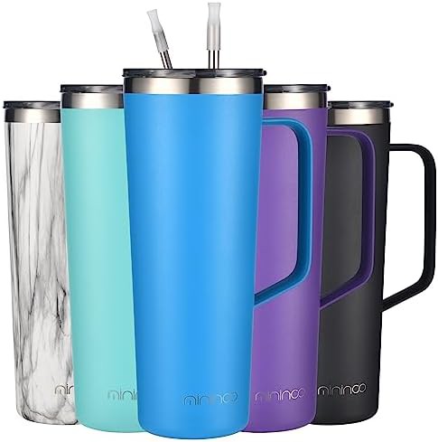 Travel coffee tumbler with handle 24 oz